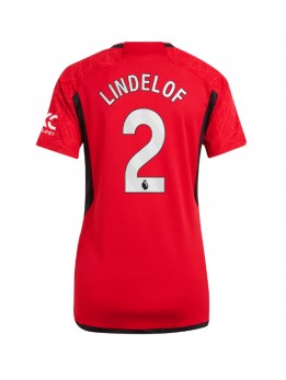 Manchester United Victor Lindelof #2 Heimtrikot für Frauen 2023-24 Kurzarm